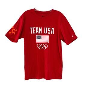 Team USA Olympic Tee Shirt Badger Sports Size Small Red Performance